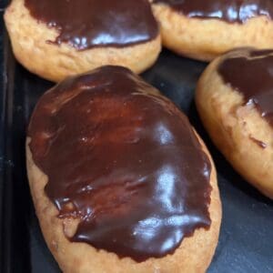 Chocolate iced cream filled